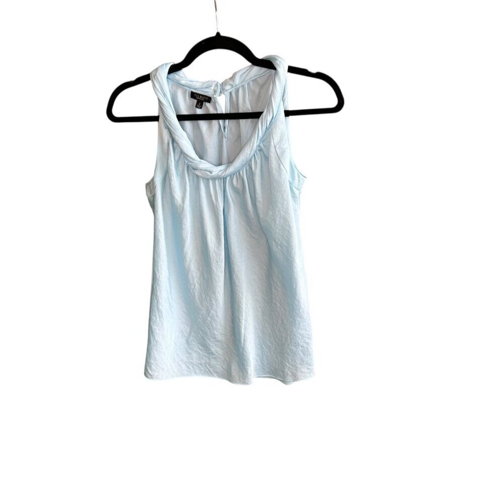 Talbots Light Blue Scoop Neck Twisted Neckline Tank Top Size 2